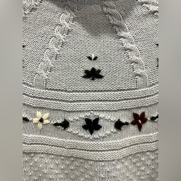 Autumn Cashmere Blue Mockneck Embroidered Cashmere Sweater - Picture 2 of 5